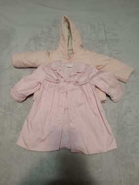 Baby Girl Pink Outerwear Bundle | Savannah Trench Coat & Name It Puffer Jacket